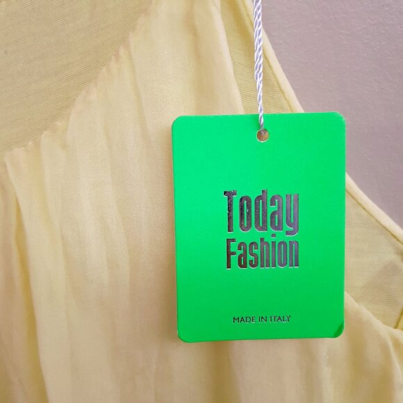 TODAY FASHION 100% Silk Ibiza Sun Dress with Adjustable Sraps in Pastel Yellow - Picture 4 of 12